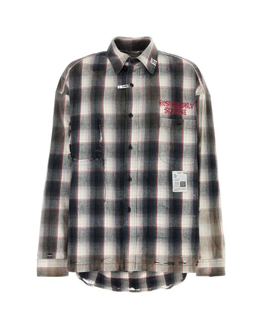 Camicia in flanella ricamata di Maison Mihara Yasuhiro in Black da Uomo