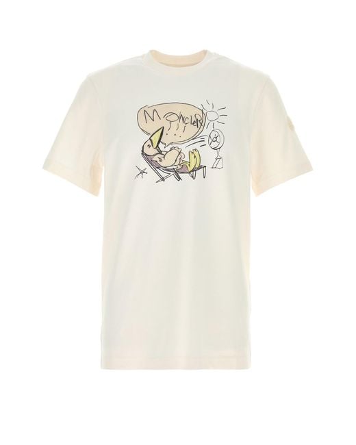 Moncler White Crew Neck T-Shirt for men