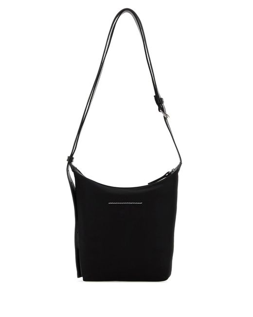 MM6 by Maison Margiela Black Fabric Numeric Vertical Crossbody Bag