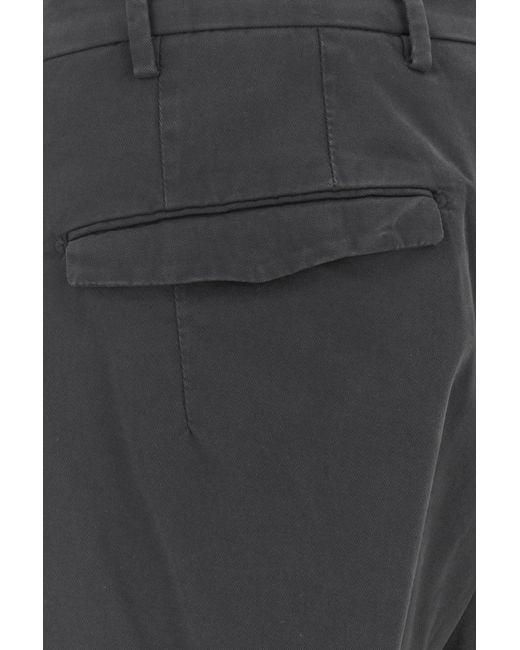PT Torino Black Dark Grey Stretch Cotton Pant for men