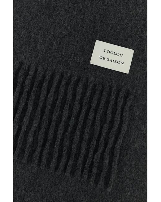 Loulou de Saison Black Charcoal Alpaca Blend Santo Scarf