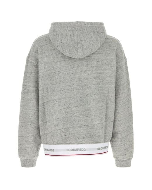 DSquared² Gray Melange Cotton Oversize Sweatshirt