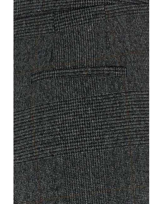 PT Torino Black Embroidered Wool Blend Wide-leg Pant