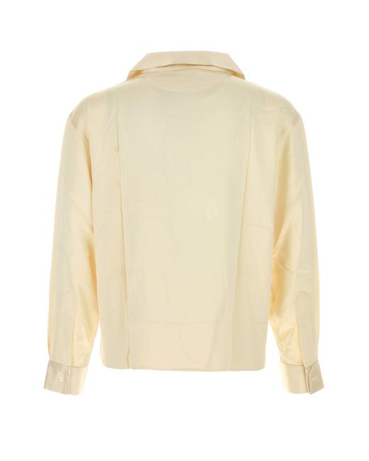 Bode Natural Cream Satin Maze Blouse for men