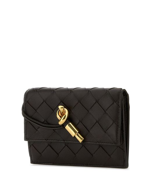 Portacarte Andiamo in nappa testa di moro di Bottega Veneta in Black