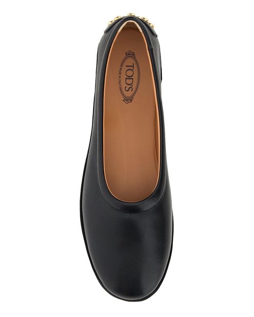 Tod's Black Gomma Legg. 04M Pant. Gommini Met