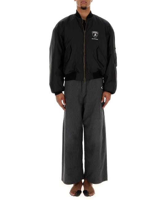 Bomber X Automobili Lamborghini in nylon nero di Balenciaga in Black da Uomo