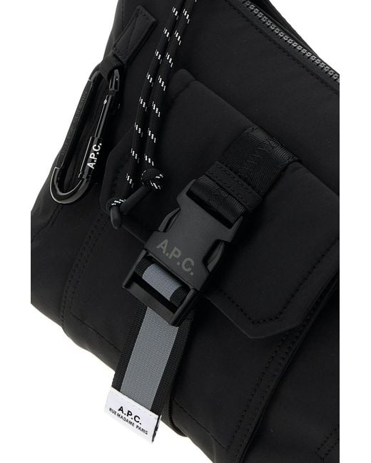 A.P.C. Black Canvas Trek Crossbody Bag for men