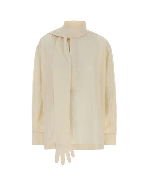 Jean Paul Gaultier Natural Ivory Lyocell Blend Blouse