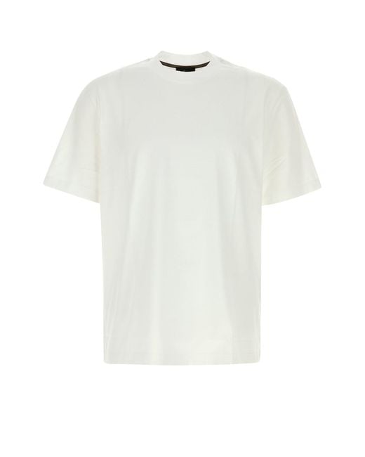 Brioni White Cotton T-shirt for men
