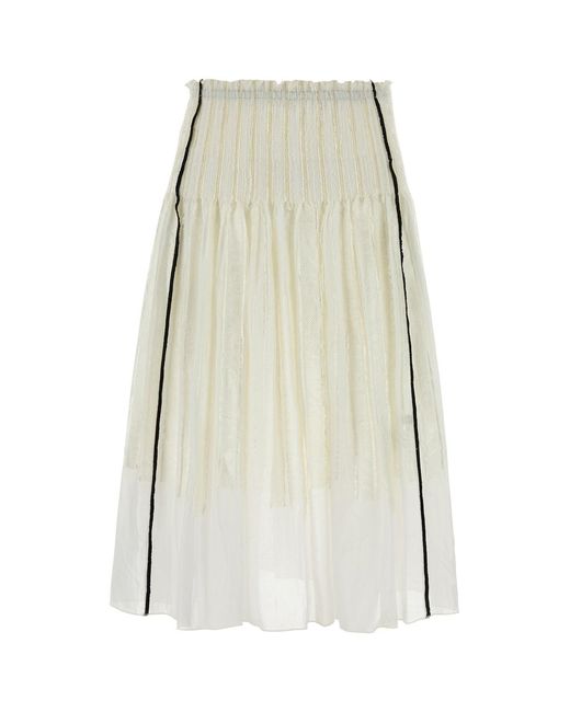 Paloma Wool Natural Ivory Stretch Polyester Blend Skirt