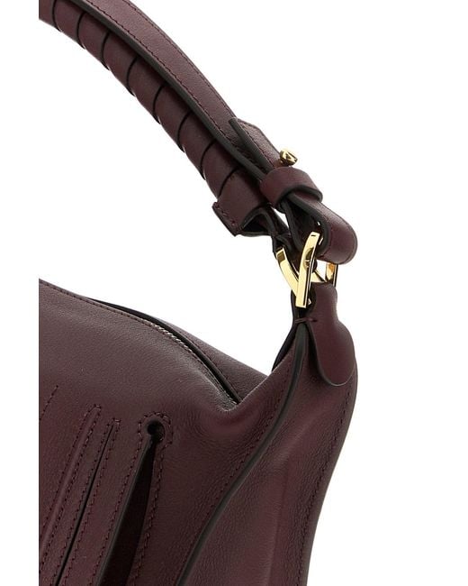 Chloé Purple Aubergine Leather Small Marcie Shoulder Bag
