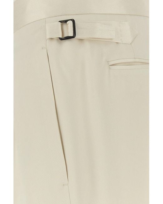 Tom Ford Natural Ivory Satin Pant for men