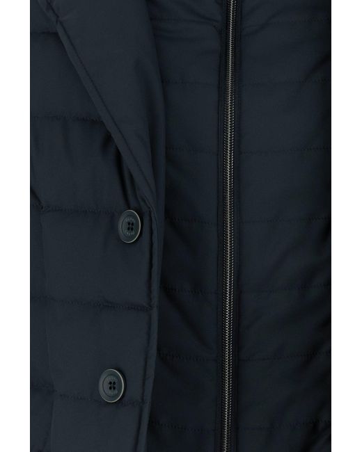 Herno Navy Blue Polyester Down Jacket for men