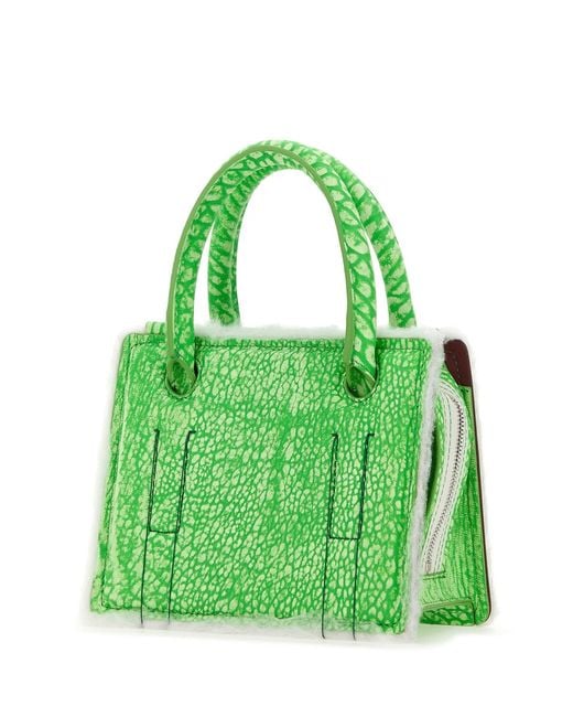 Dentro Green Printed Leather Mini Otto Handbag