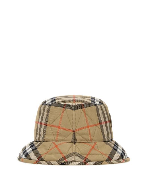 Burberry Natural Embroidered Nylon Bucket Hat