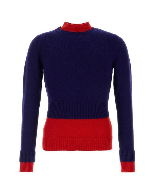 Jil Sander Blue Knitted Sweater for men