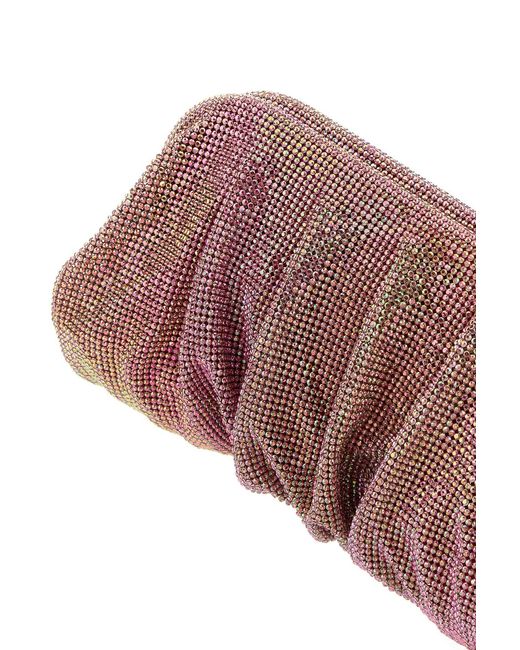 Benedetta Bruzziches Purple Embellished Fabric Large Venus Clutch