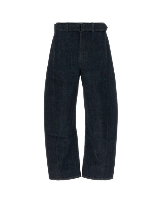 Lemaire Blue Denim Wide-leg Twisted Belted Jeans for men