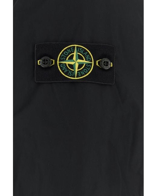 Stone Island Black Polyester Blend Down Jacket for men
