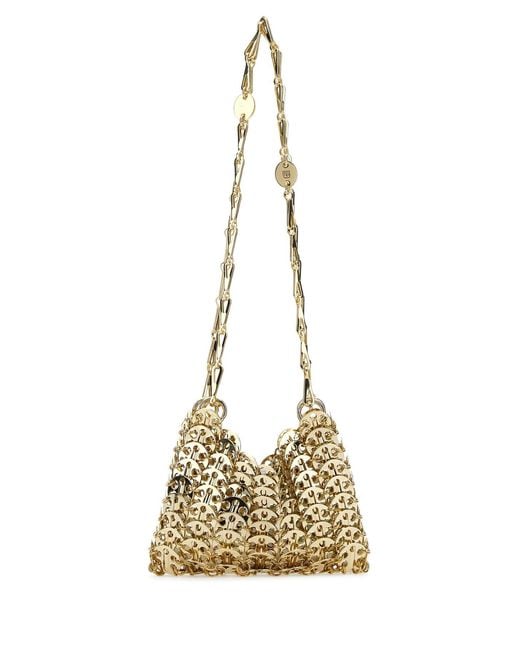 Rabanne Metallic Gold Metal 1969 Nano Shoulder Bag