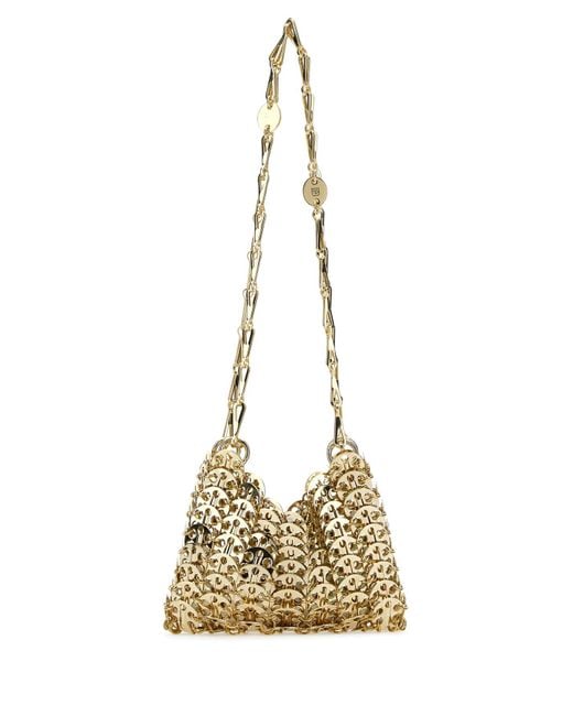 Borsa a spalla 1969 nano in metallo oro di Rabanne in Metallic