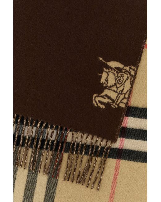 Burberry Brown Cashmere Reversible Scarf for men