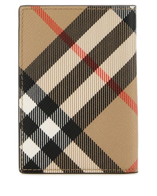 Burberry Multicolor Printed E-Canvas Card Holder for men