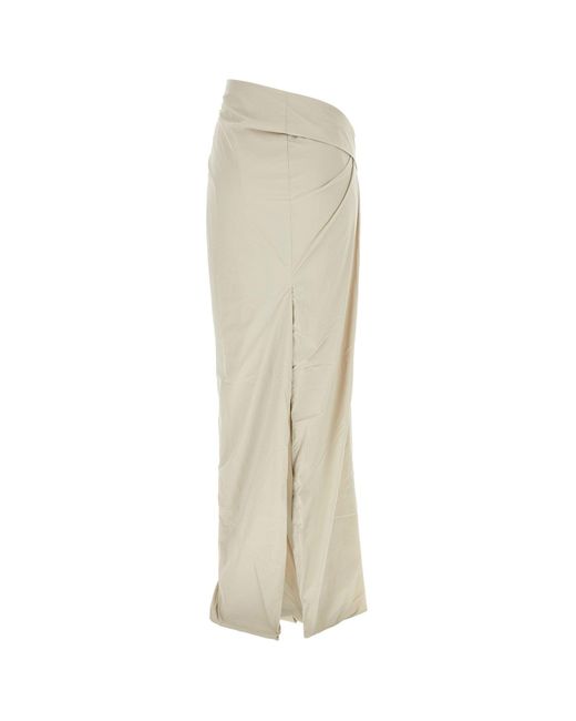 Gonna Structured in nylon stretch sabbia di Entire studios in White