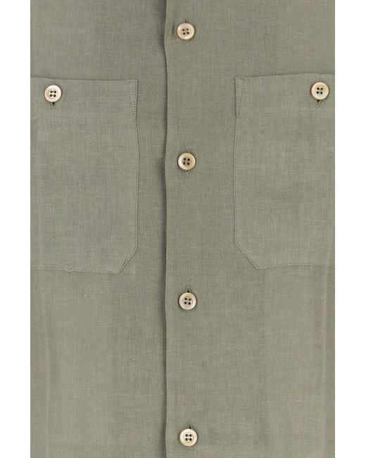 Brunello Cucinelli Green Solid Shirt for men