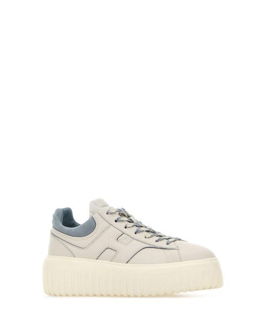 Hogan White Chalk Leather Sneakers