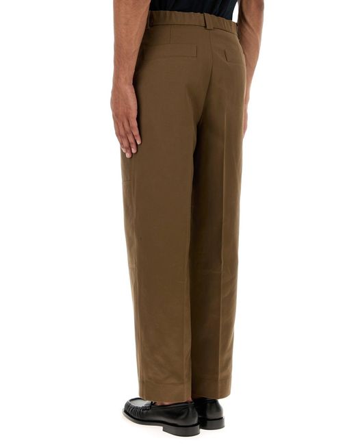 Pantalone in twill marrone di Jil Sander in Natural da Uomo