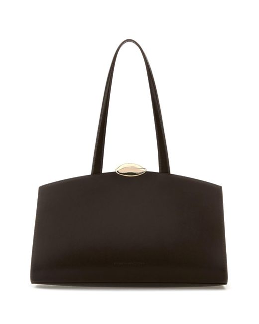 Benedetta Bruzziches Black Brown Leather Serena Shopping Bag