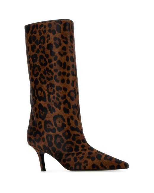 AMINA MUADDI Brown Printed Calf Hair Fiona Boots