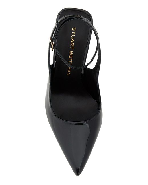 Stuart Weitzman Black Solid Pointed Toe Pumps