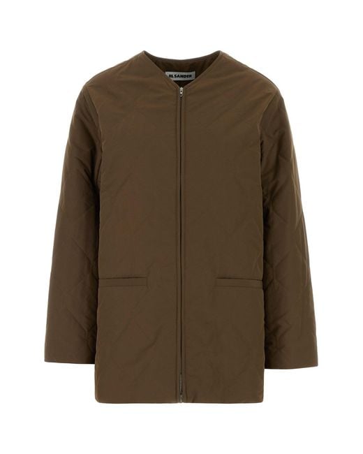 Jil Sander Brown Polyester Jacket