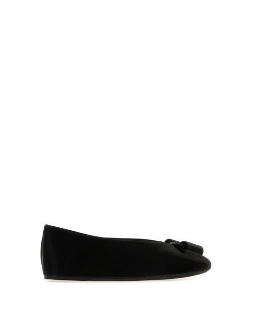 Ballerine Vanna I in pelle nera di Ferragamo in Black