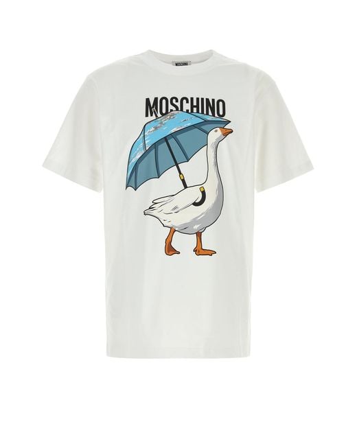 Moschino White Cotton T-shirt for men