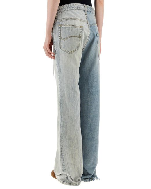 Jeans Fifty-Fifty in denim bicolor di Balenciaga in Blue