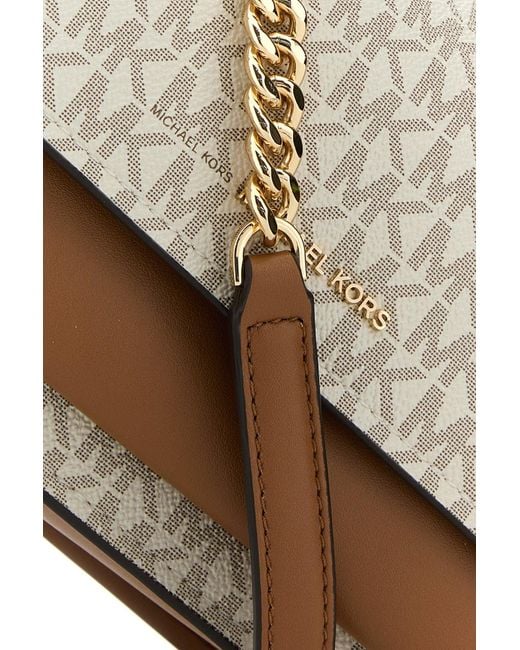 Borsa a spalla Claire stampata in tela e pelle di Michael Kors in Multicolor