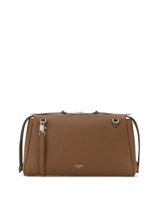 Dolce & Gabbana Brown Camel Leather Vittoria Handbag for men