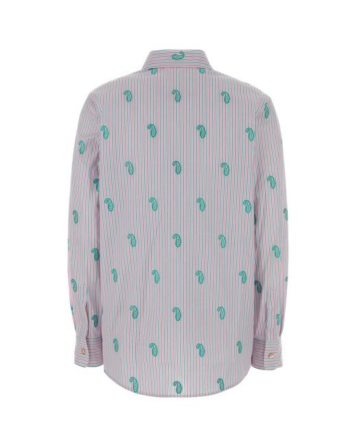 Etro Gray Regular Embroidered Shirt