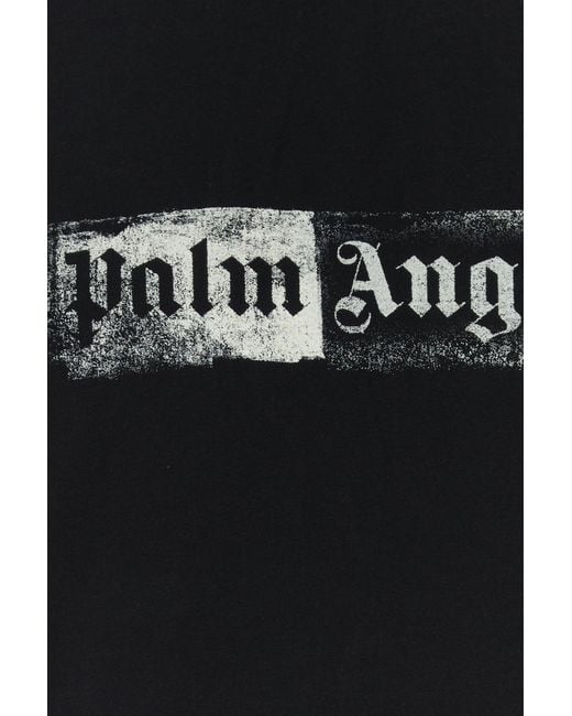 Palm Angels Black Cotton T-shirt for men