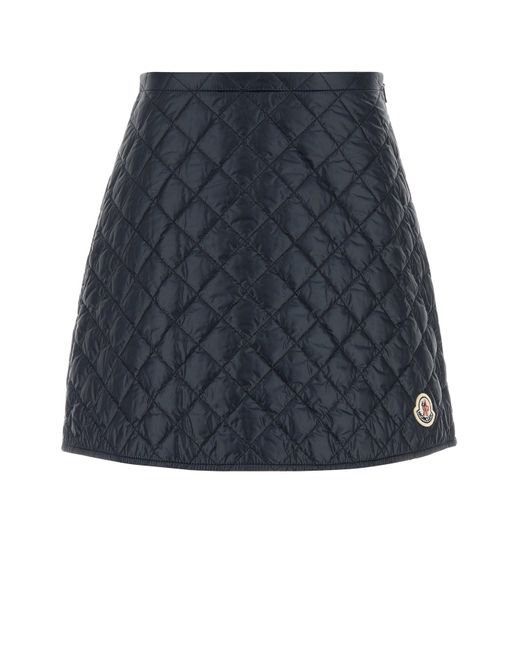 Minigonna in nylon blu notte di Moncler in Blue