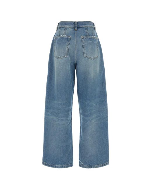 Palm Angels Blue Denim Wide-leg Jeans