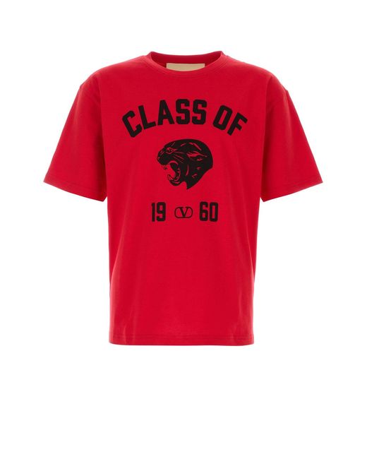 Valentino Garavani Red Cotton T-shirt for men