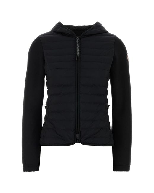 Moncler Black Stretch Polyester Blend Jacket