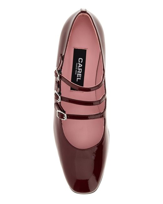 CAREL PARIS Brown Burgundy Leather Kina Pumps