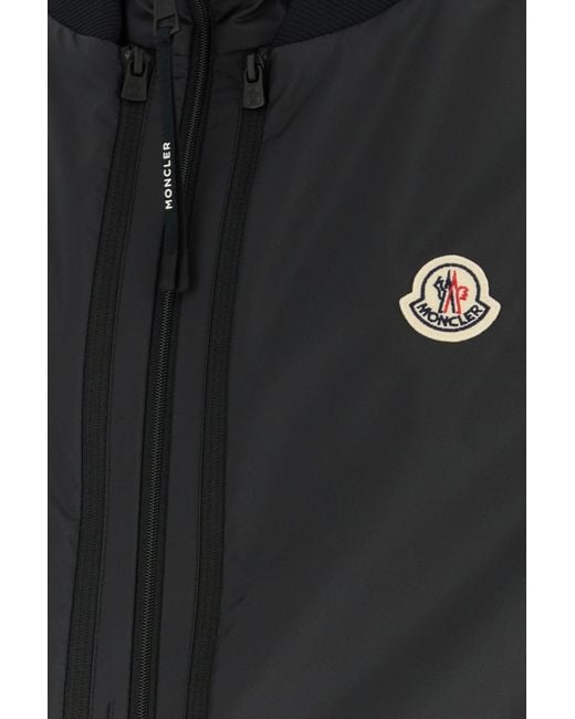 Moncler Black Polyester Hemmoor Bomber Jacket for men