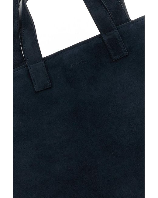 A.P.C. Midnight Blue Suede Le Drummer Shopping Bag